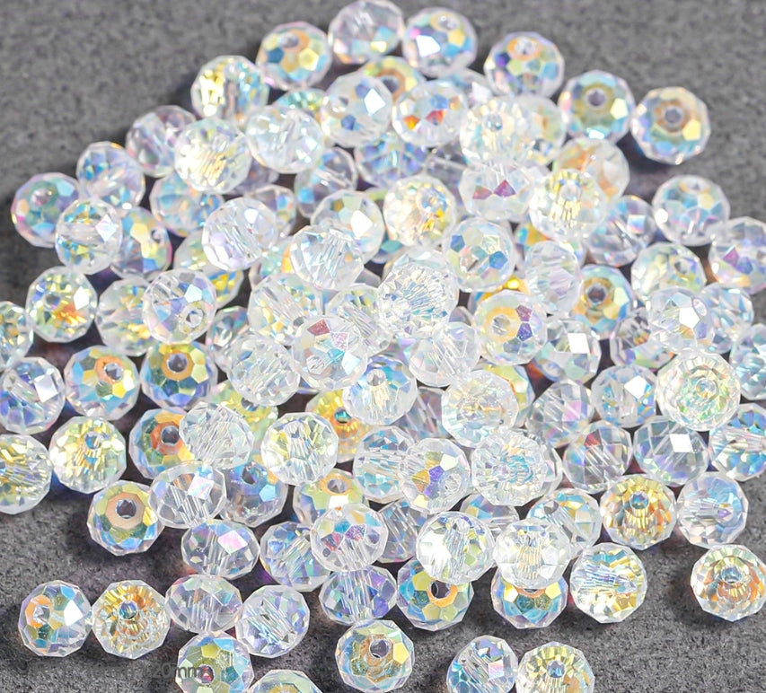 Transparent electroplated rice beads