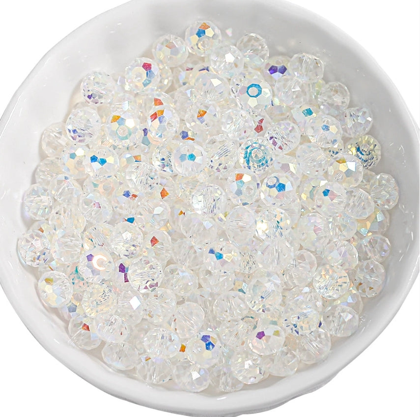 Transparent electroplated rice beads